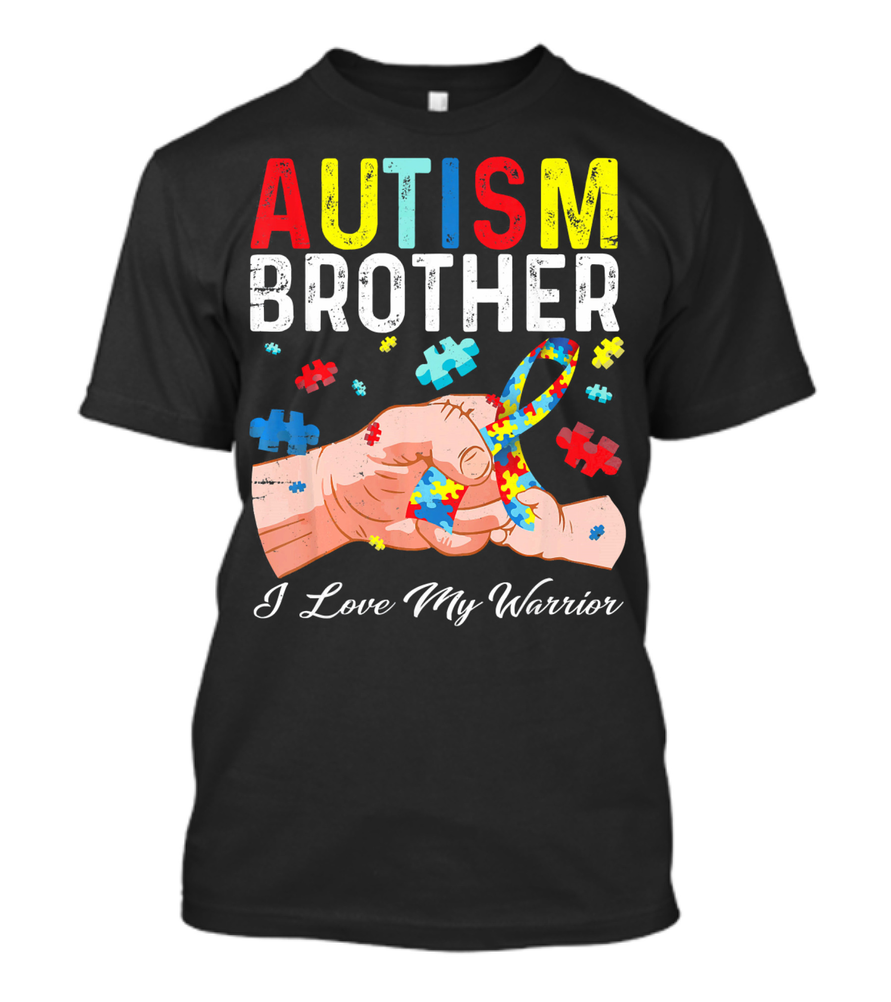 Autism Brother I Love My Warrior Puzzle T-Shirt
