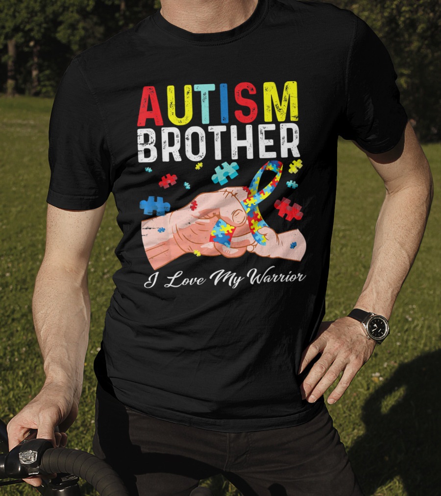 Autism Brother I Love My Warrior Puzzle T-Shirt