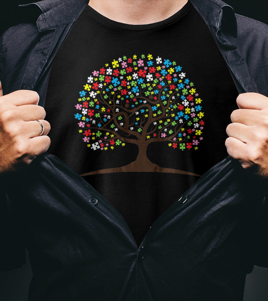 Autism Awareness Puzzle Tree T-Shirt