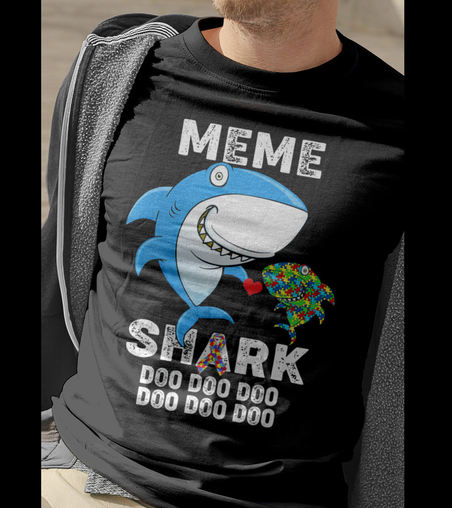 Meme Shark Doo Doo Doo Autism Awareness T-Shirt