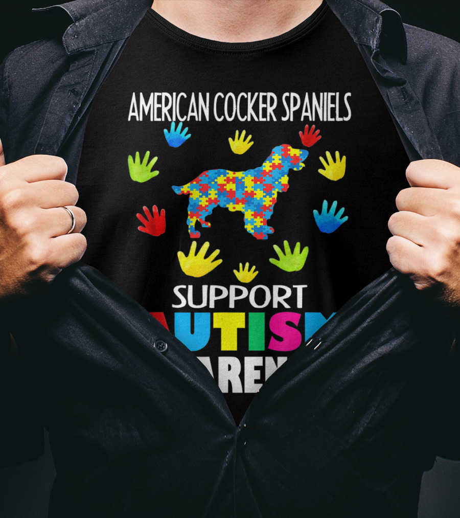 American Cocker Spaniels Support Autism Awareness T-Shirt