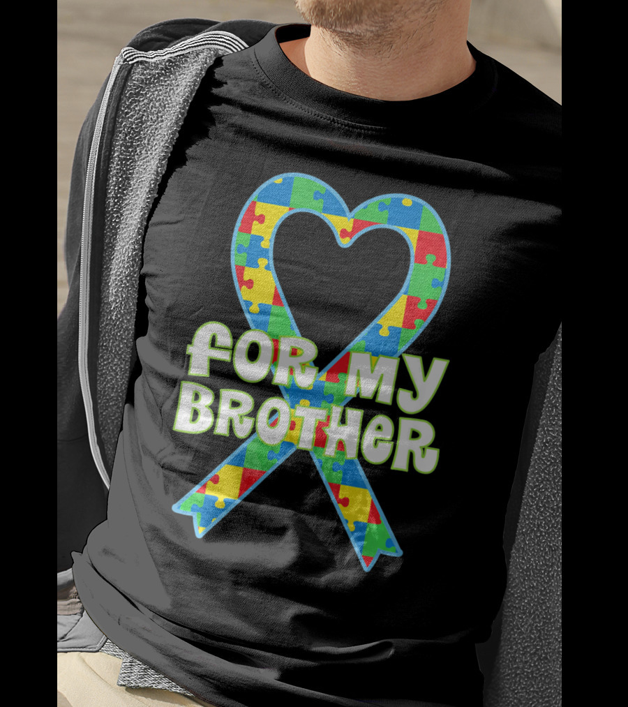For My Brother Autism Awareness Puzzle T-Shirt