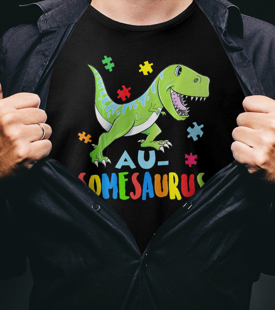 Ausomesaurus Dinosaur Autism Awareness T-Shirt