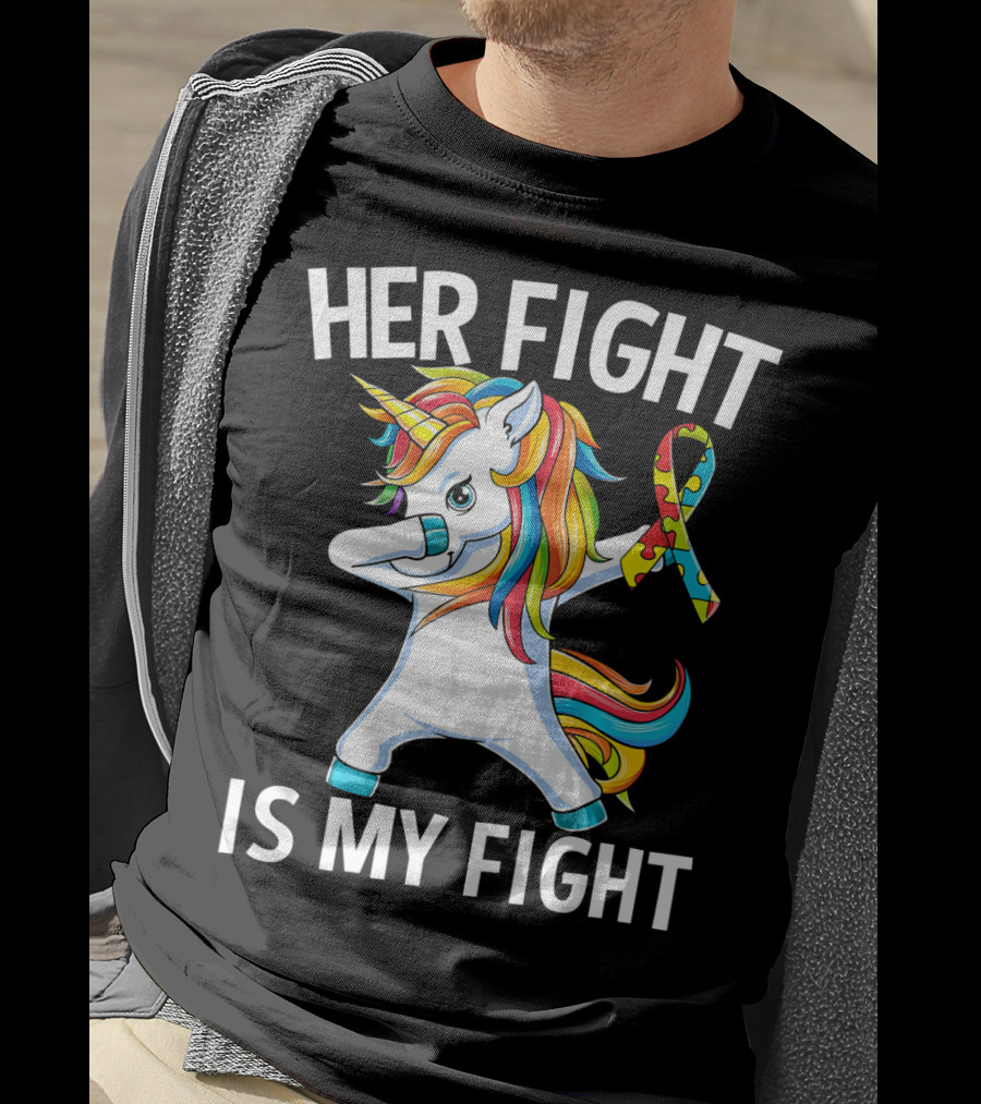 Her Fight Is My Fight Unicorn Puzzle T-Shirt