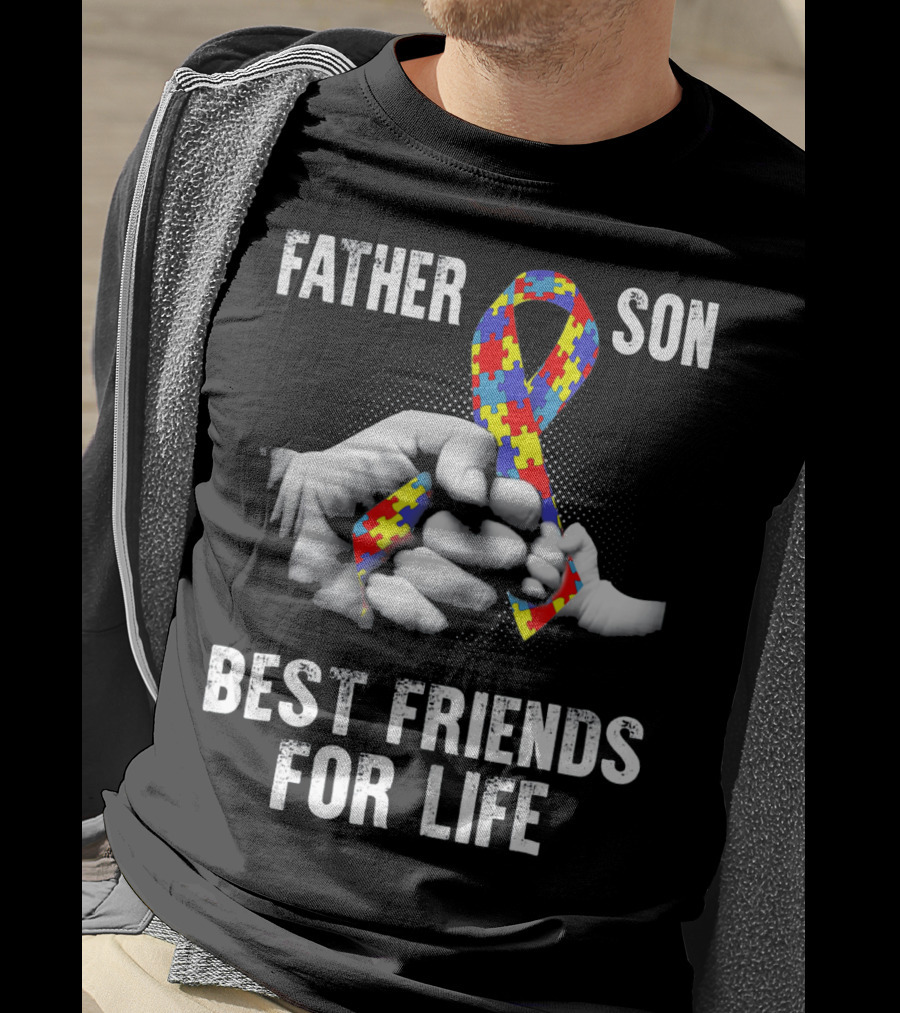 Father Son Best Friends For Life Autism Awareness T-Shirt
