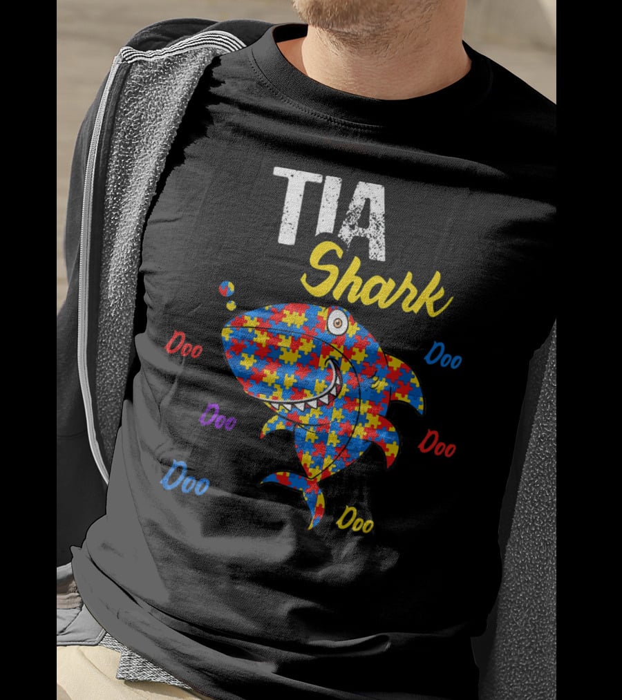 Tia Shark Doo Autism Awareness T-Shirt
