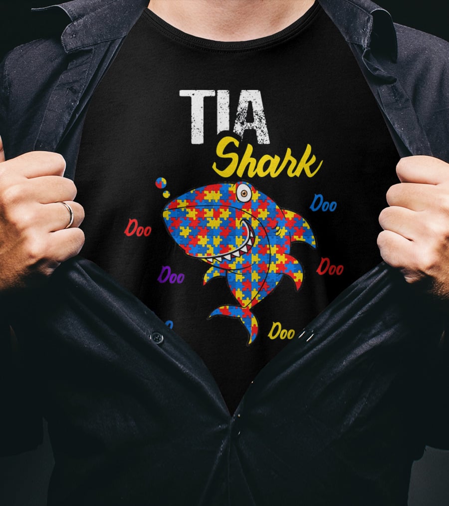 Tia Shark Doo Autism Awareness T-Shirt