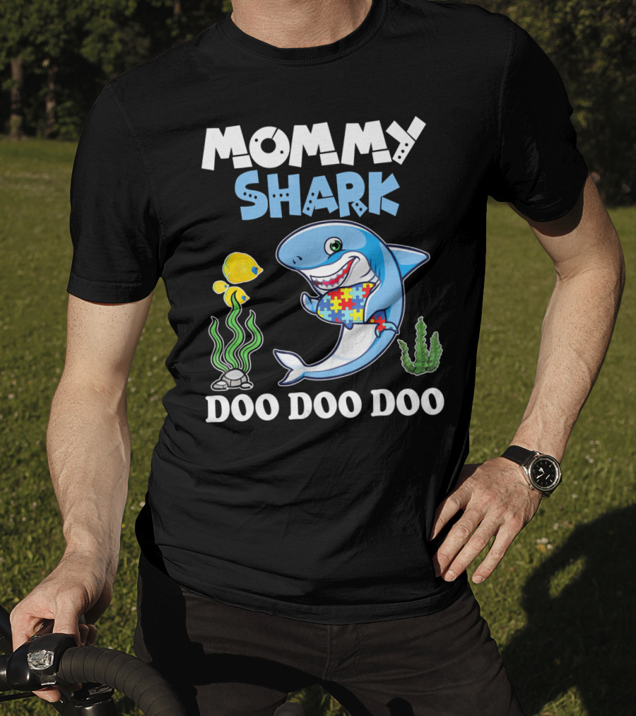 Mommy Shark Doo Doo Doo Puzzle Fish Sea Plants T-Shirt