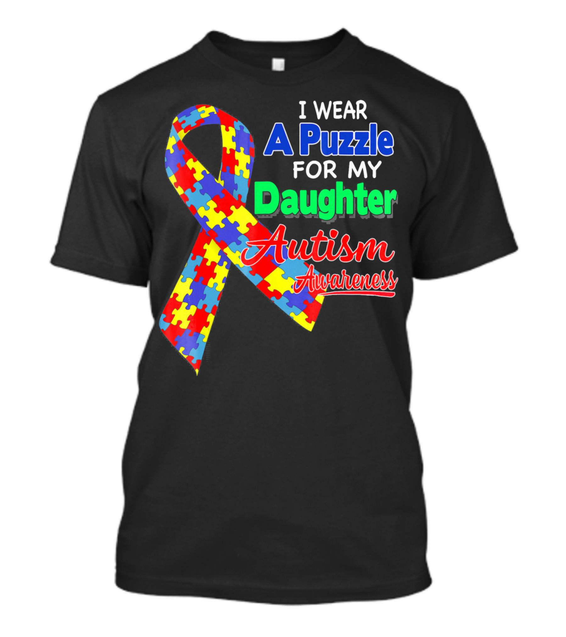 I Wear A Puzzle For My Daughter Autism Awareness T-Shirt