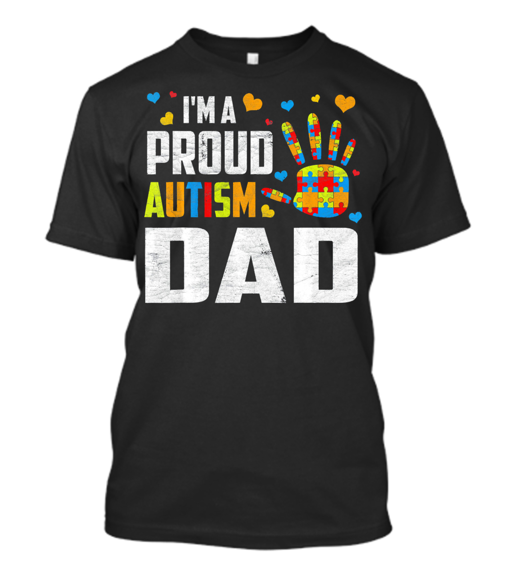 I'm A Proud Autism Dad Autism Awareness Puzzle Piece Heart T-Shirt