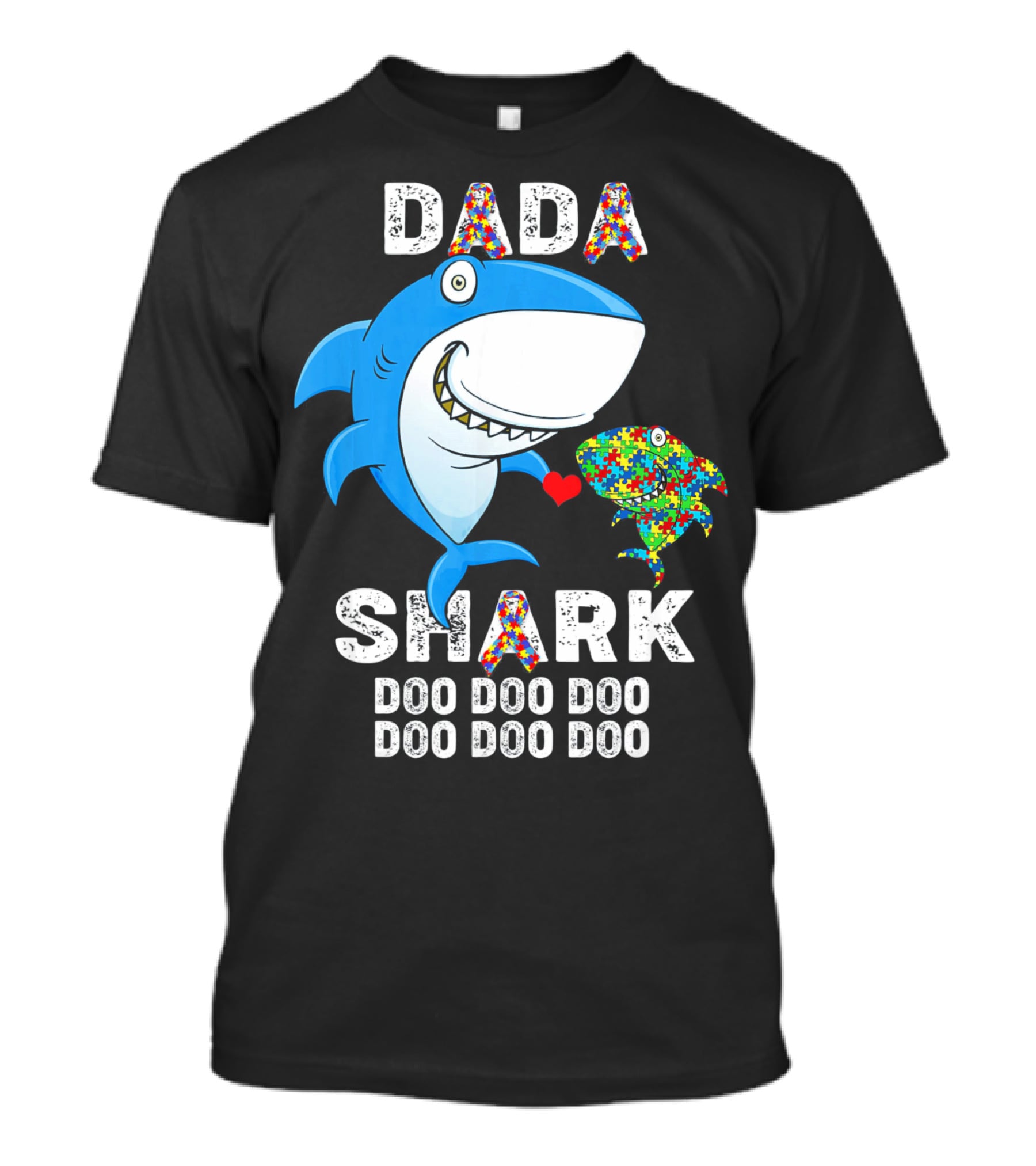 Dada Shark Autism Awareness Doo Doo Doo T-Shirt