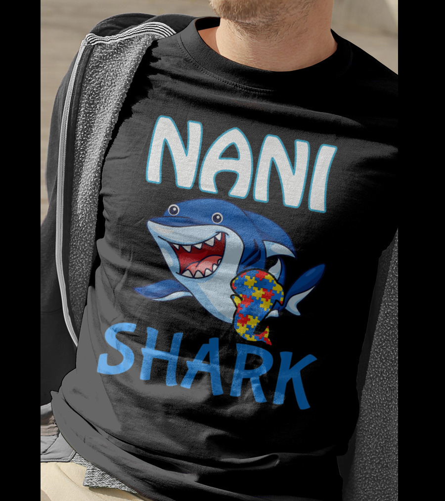 Nani Shark Autism Awareness Puzzle T-Shirt