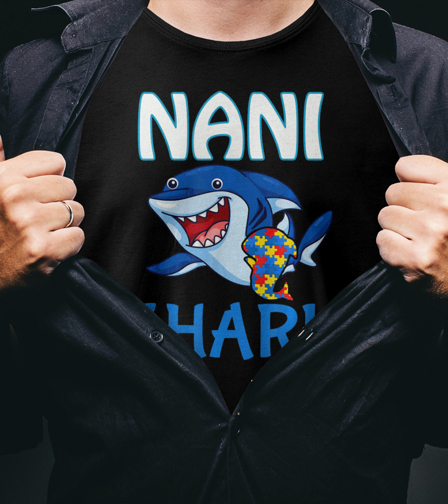 Nani Shark Autism Awareness Puzzle T-Shirt