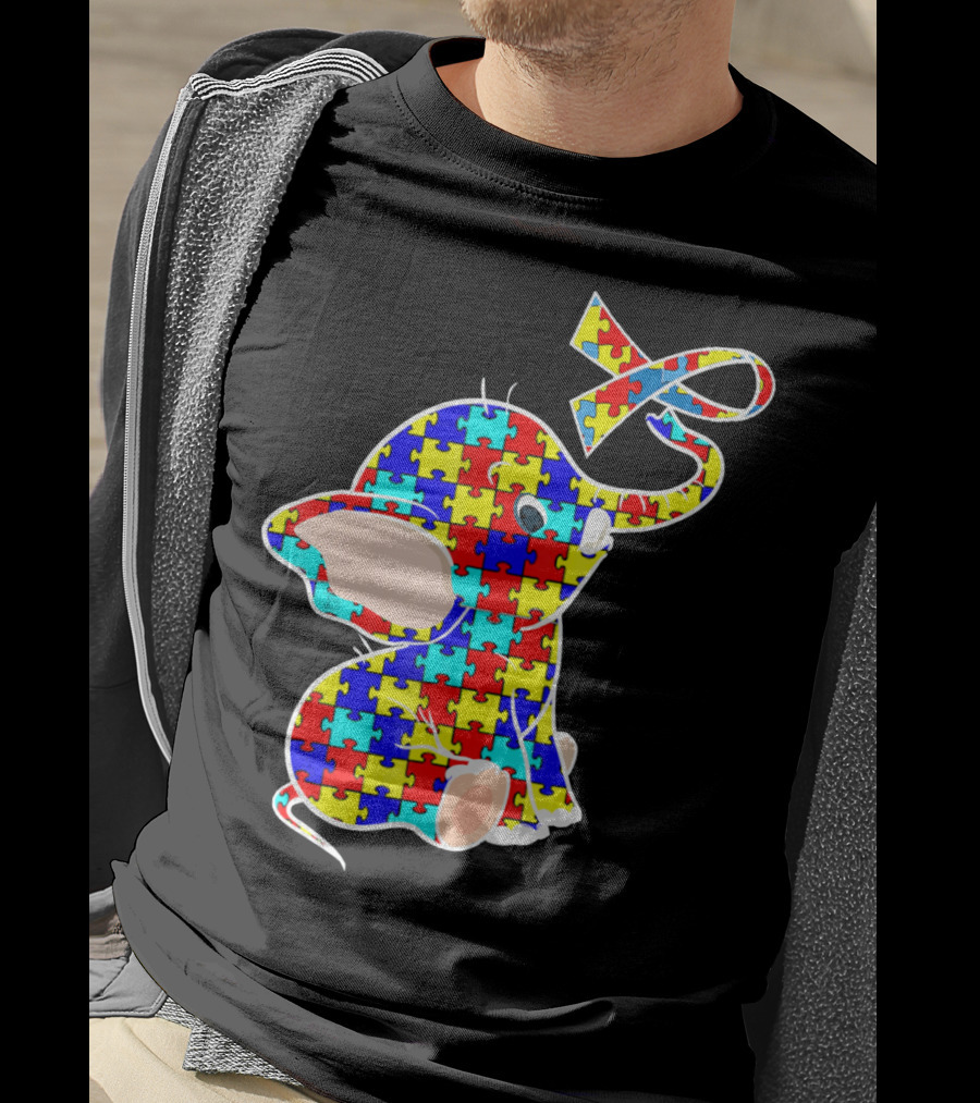 Elephant Puzzle Autism Awareness T-Shirt