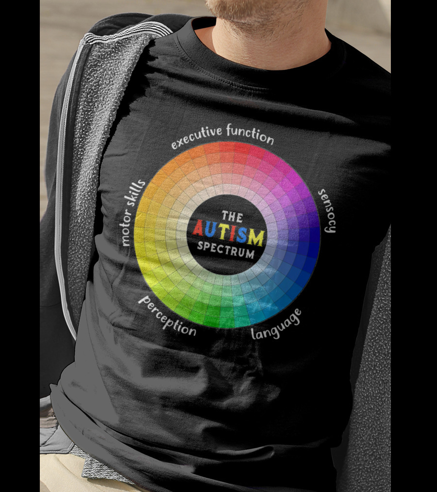 Colorful The Autism Spectrum Motor Skills Executive Function Sensory Perception Language T-Shirt