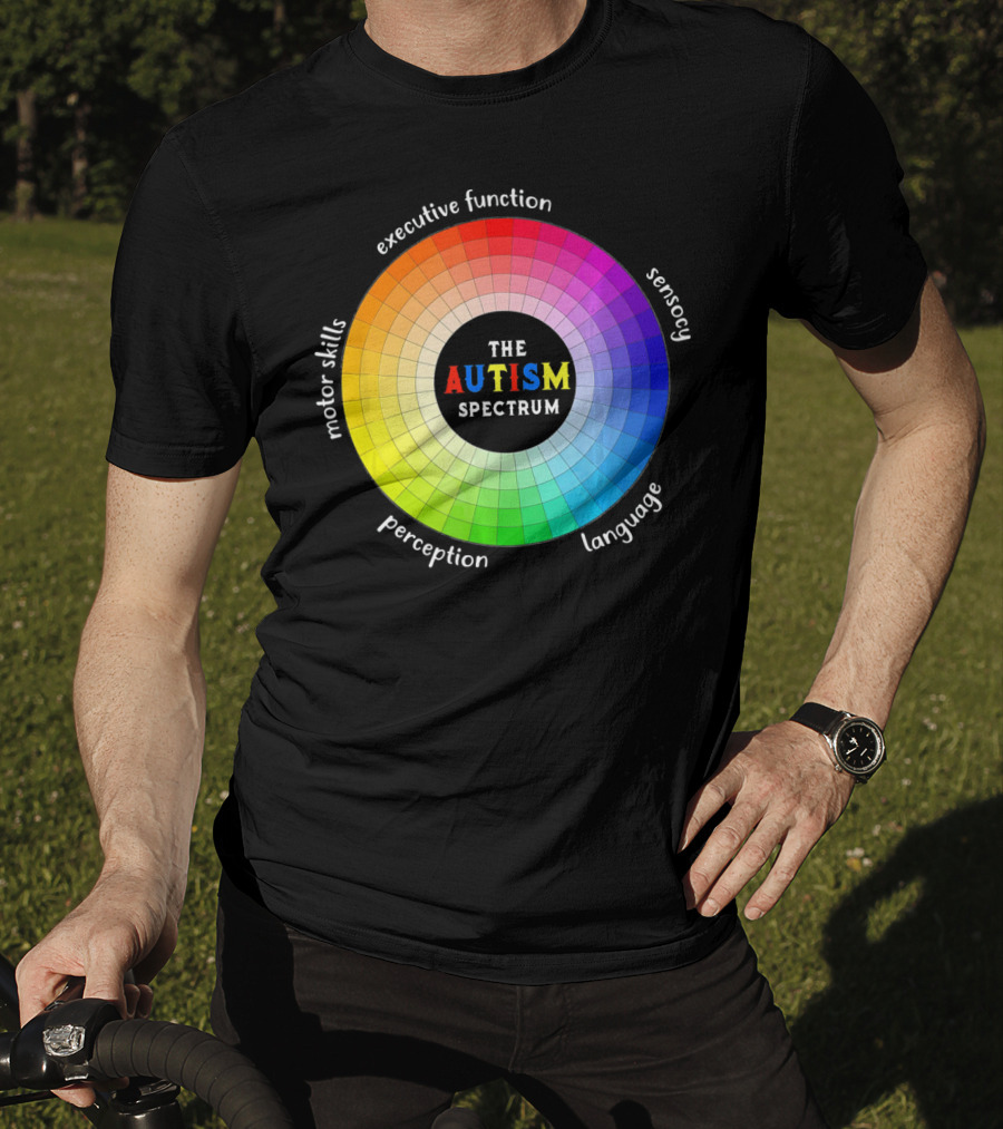 Colorful The Autism Spectrum Motor Skills Executive Function Sensory Perception Language T-Shirt
