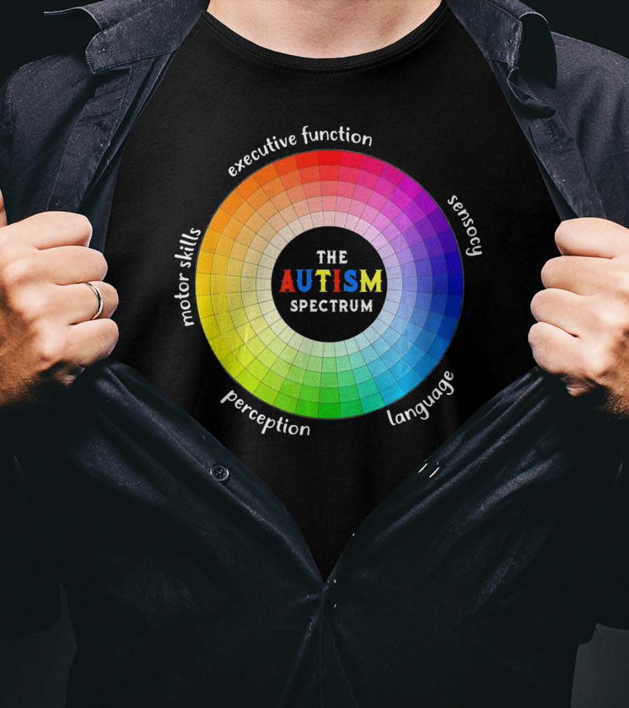 Colorful The Autism Spectrum Motor Skills Executive Function Sensory Perception Language T-Shirt
