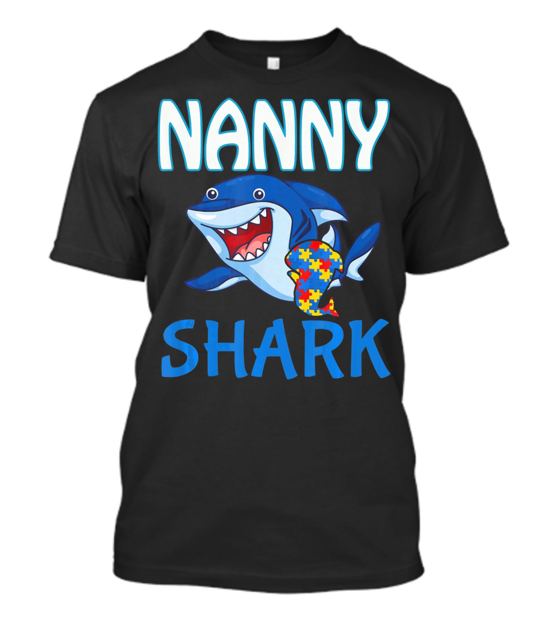 Nanny Shark Autism Awareness Puzzle Piece T-Shirt