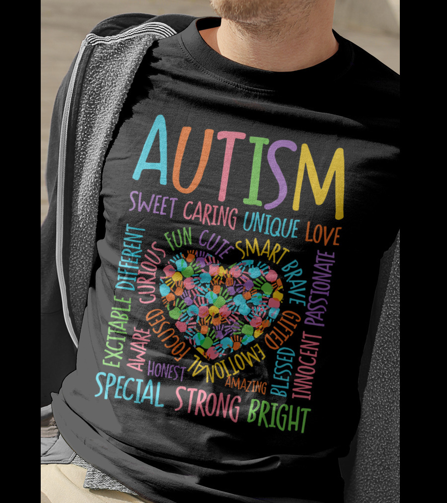 Autism Awareness Heart Puzzle Sweet Caring Unique Love Special Strong Bright T-Shirt