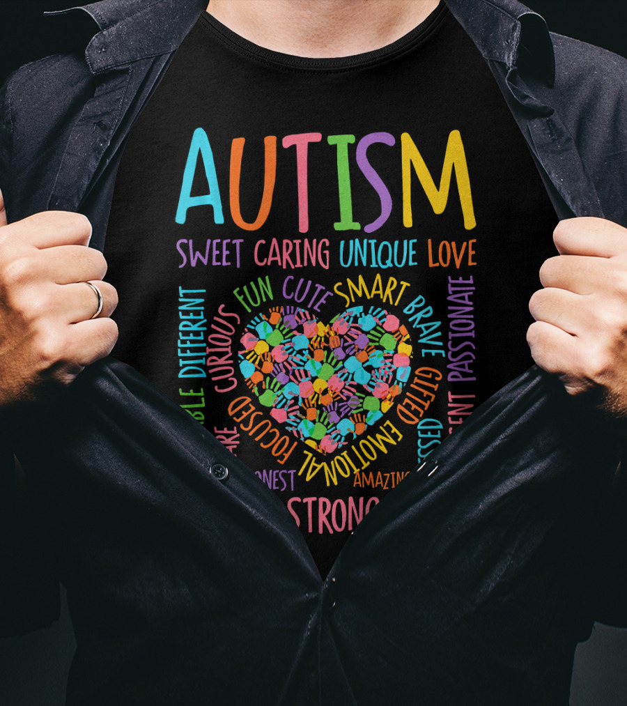 Autism Awareness Heart Puzzle Sweet Caring Unique Love Special Strong Bright T-Shirt