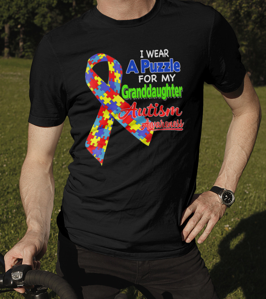 I Wear A Puzzle For My Granddaughter Autism Awareness T-Shirt
