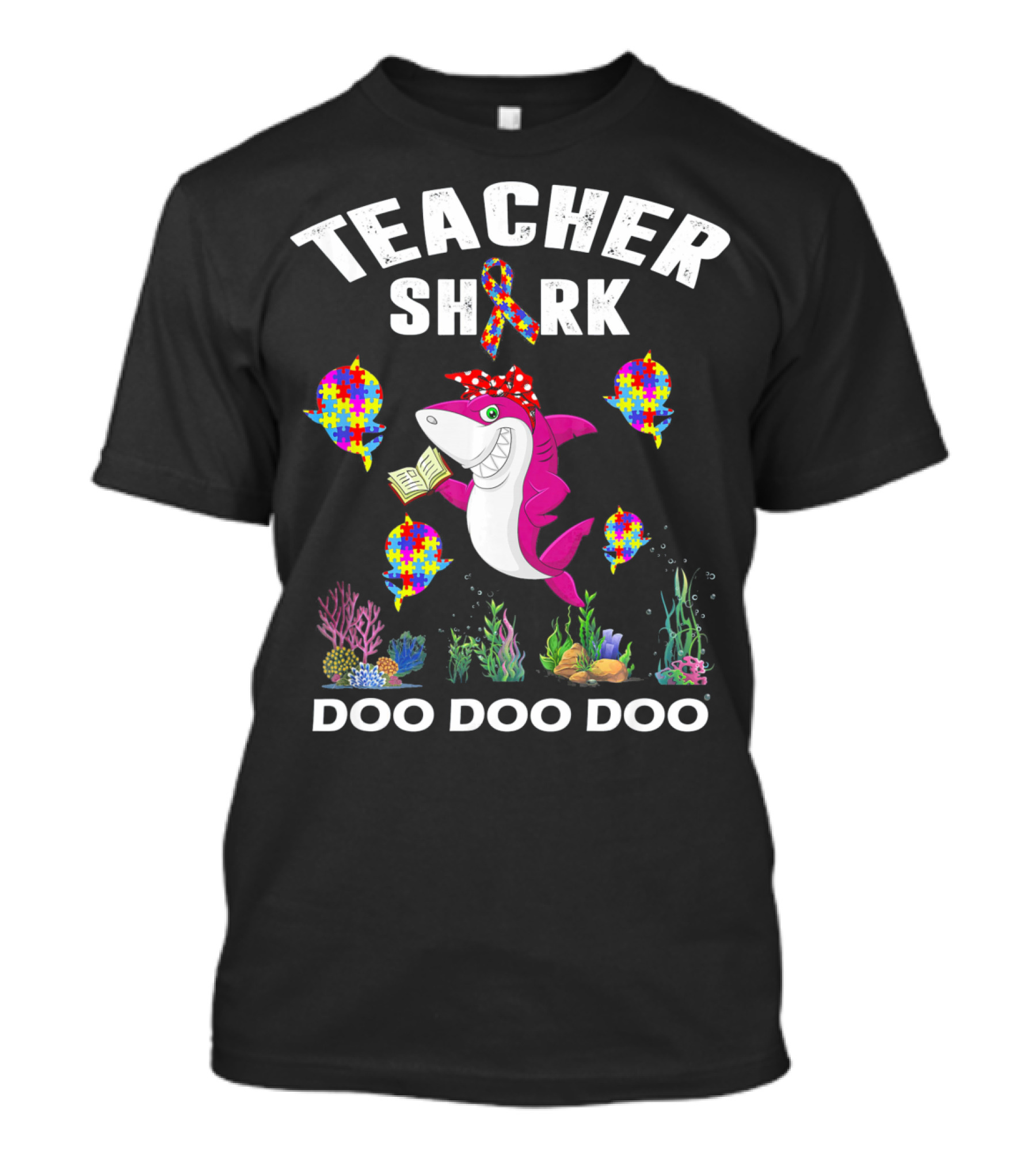 Teacher Shark Autism Awareness Doo Doo Doo T-Shirt