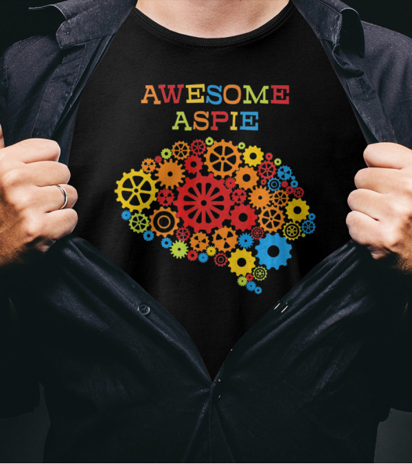 Awesome Aspie Steampunk Autistic Genius Brain T-Shirt