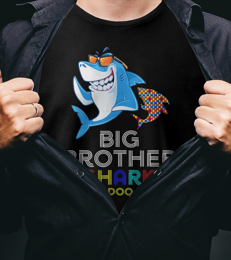 Big Brother Shark Autism Awareness Doo Doo Doo T-Shirt