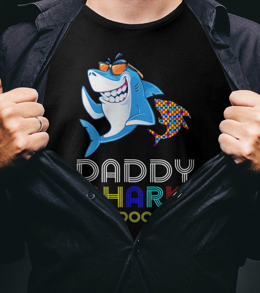 Daddy Shark Doo Doo Autism Awareness T-Shirt