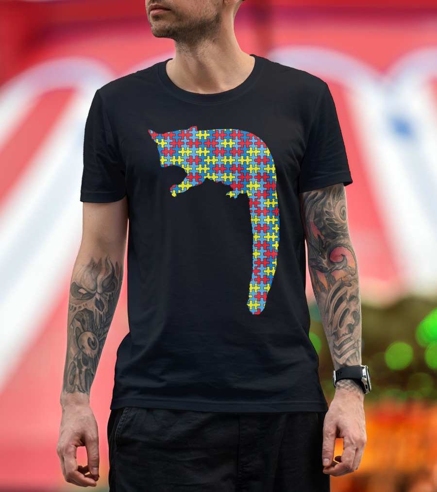 Cuscus Autism Awareness Puzzle Pattern Kids Monkey T-Shirt