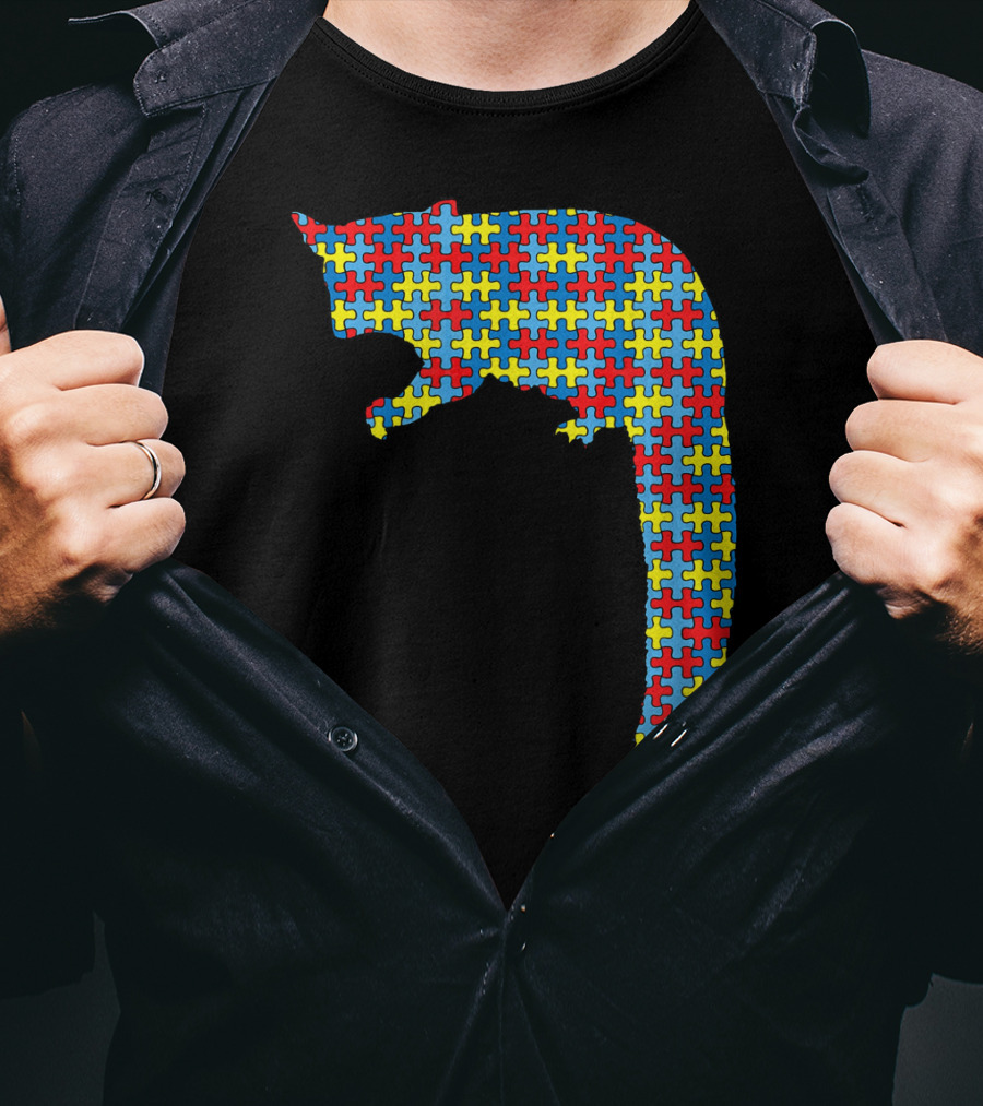 Cuscus Autism Awareness Puzzle Pattern Kids Monkey T-Shirt