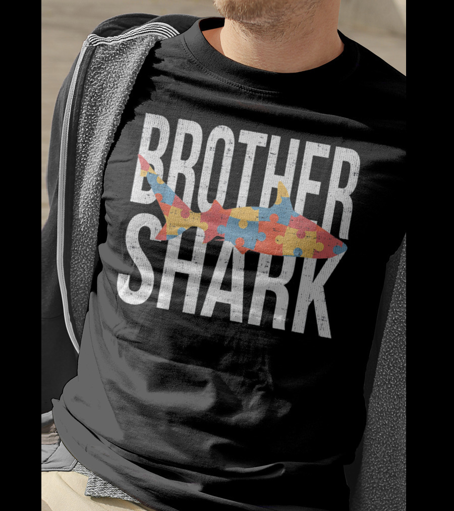 Brother Shark Puzzle Autism Awareness Family T-Shirt