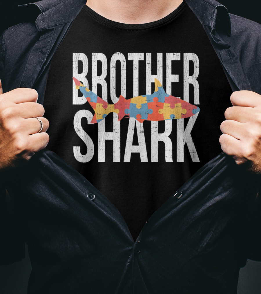 Brother Shark Puzzle Autism Awareness Family T-Shirt