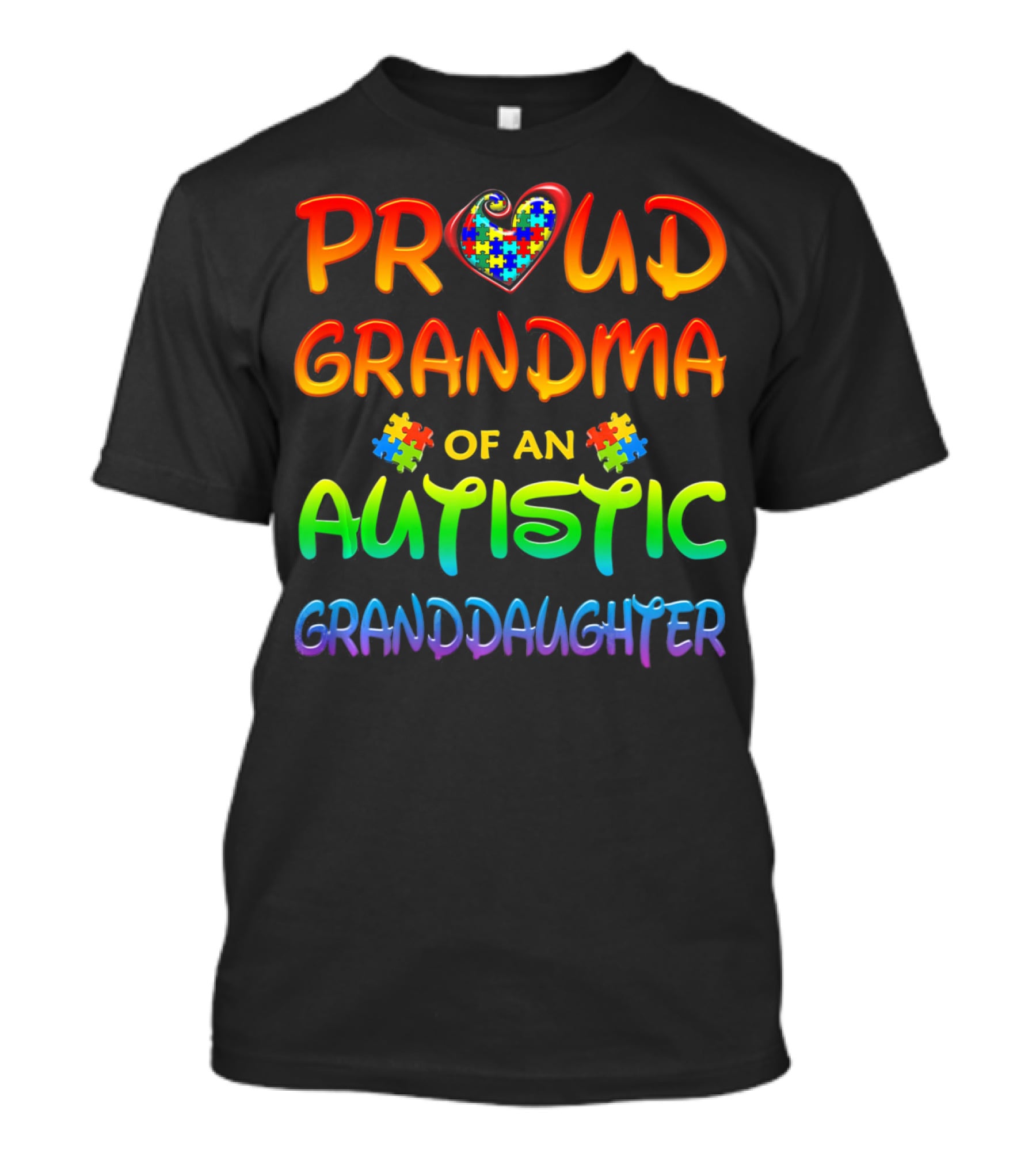Proud Grandma Of An Autistic Granddaughter Autism Awareness T-Shirt