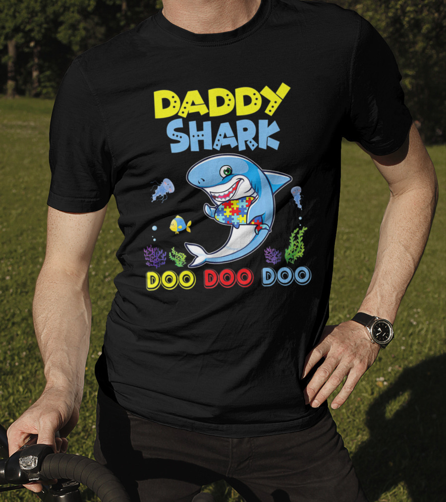 Daddy Shark Autism Doo Doo Doo Awareness T-Shirt