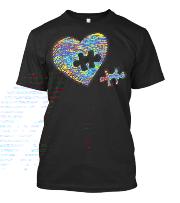 Autism Awareness Superpower Heart Puzzle Piece T-Shirt