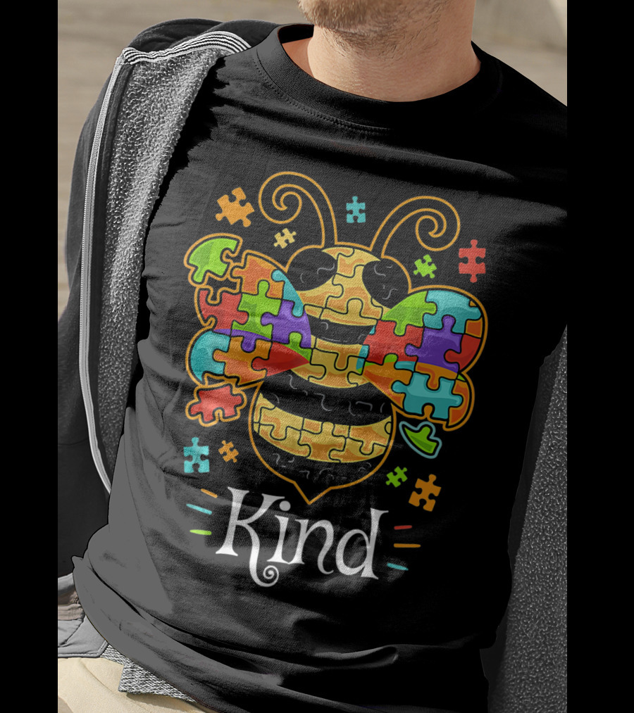 Autism Awareness Puzzle Piece Bumble Bee Kind T-Shirt