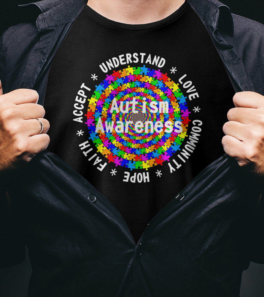 Autism Awareness Accept Hope Faith Understand Love Community T-Shirt