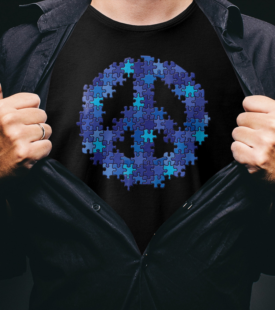 Puzzle Peace Sign Autism Spectrum Asperger T-Shirt