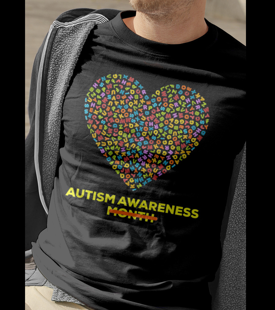 Autism Awareness Heart Alphabet T-Shirt