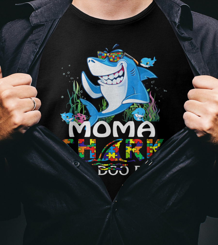 Moma Shark Autism Awareness Doo Doo Doo T-Shirt