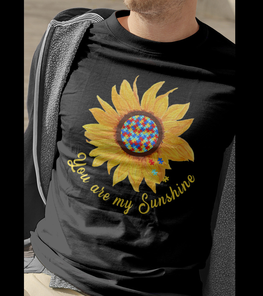 You Are My Sunshine Sunflower Autism Awareness Puzzle T-Shirt