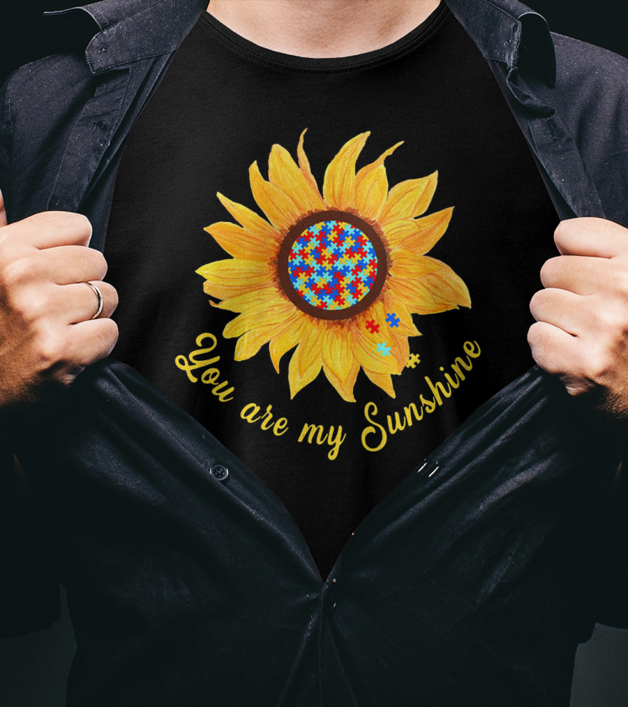 You Are My Sunshine Sunflower Autism Awareness Puzzle T-Shirt