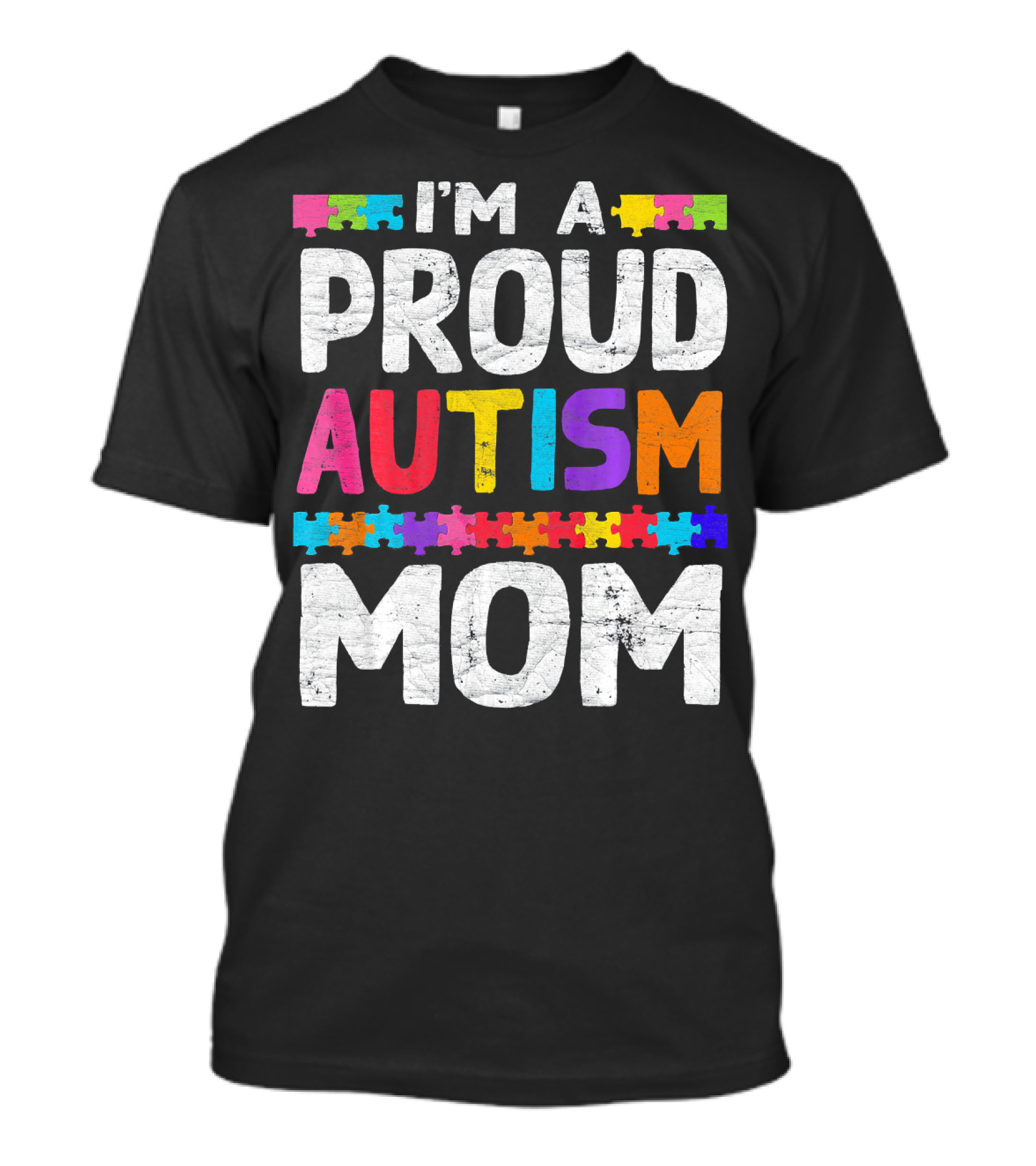 I'm A Proud Autism Mom Autism Awareness Puzzle T-Shirt