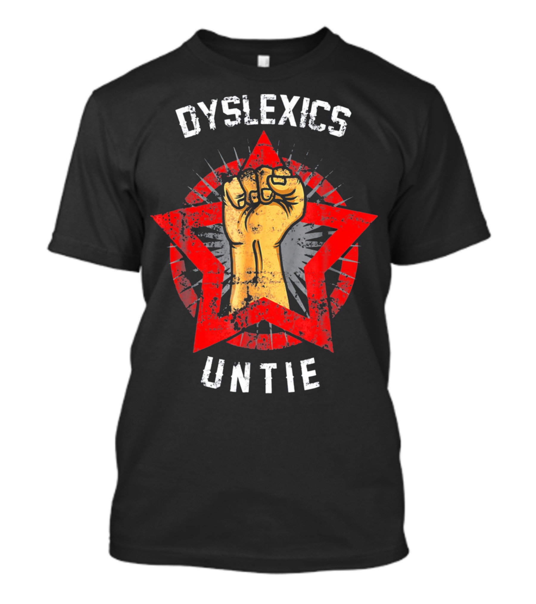 Dyslexics Untie Fist In Star Red Circle T-Shirt