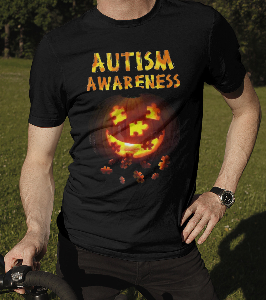 Autism Awareness Halloween Pumpkin Puzzle T-Shirt