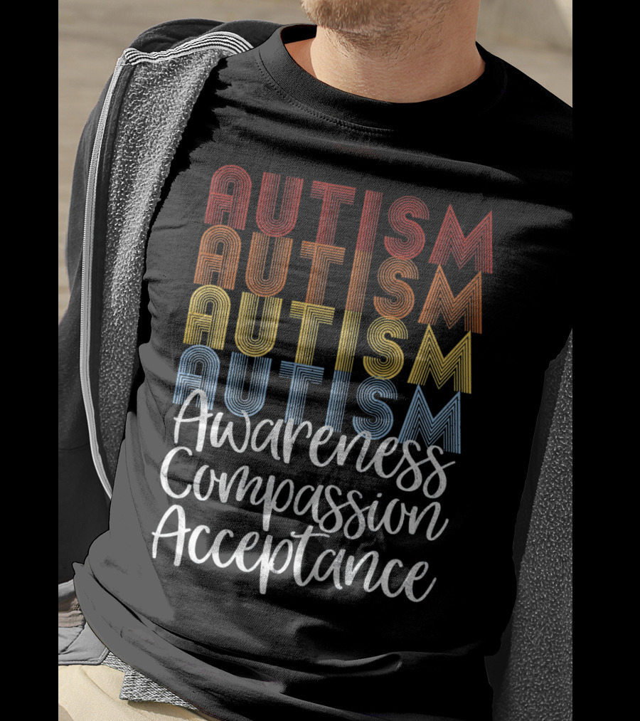 Autism Awareness Compassion Acceptance Retro Vintage T-Shirt