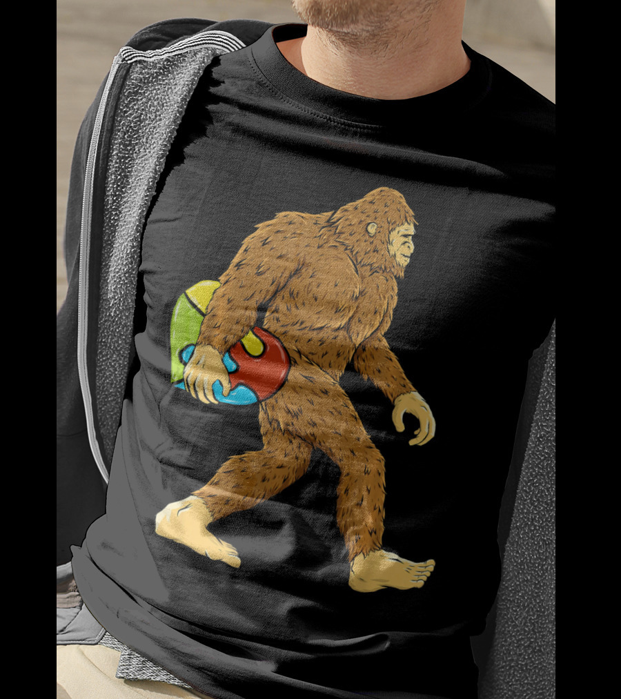 Autism Awareness Bigfoot Carrying Puzzle Heart T-Shirt