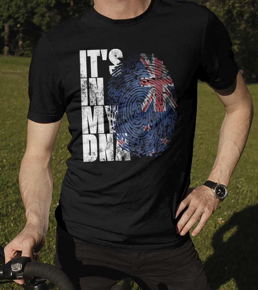 IT'S IN MY DNA New Zealand Maori Kiwi Flag Fingerprint T-Shirt