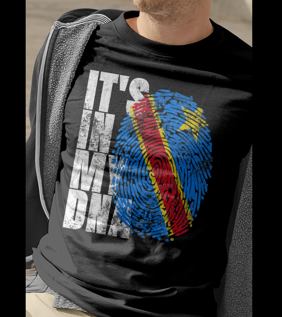 It's In My DNA Congo Flag Fingerprint Afro T-Shirt